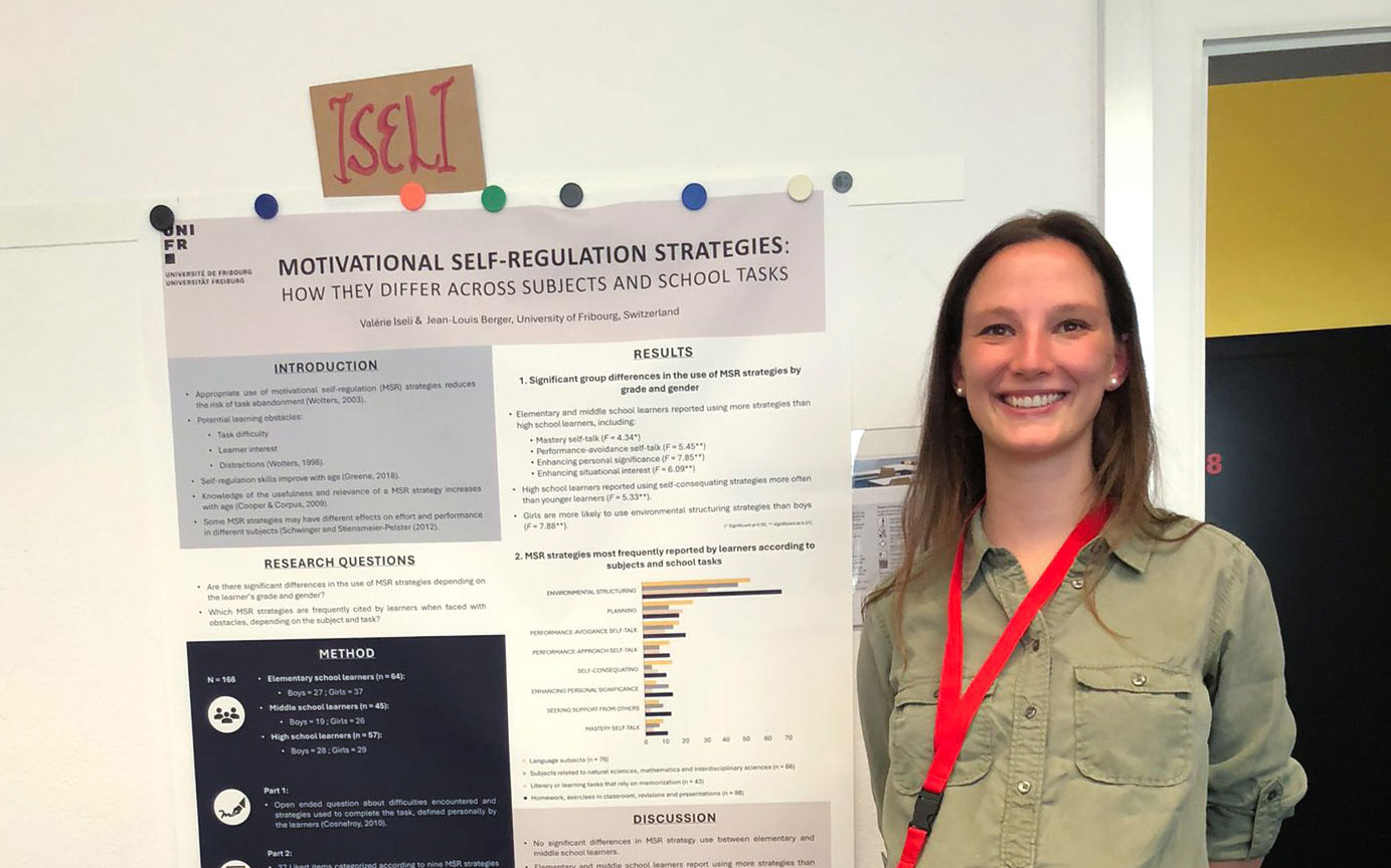 Valérie Iseli présente un poster lors du « 18th International Conference on Motivation and Emotion (ICM) 2024 »