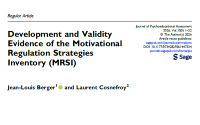 Development and Validity Evidence of the Motivational Regulation Strategies Inventory (MRSI)