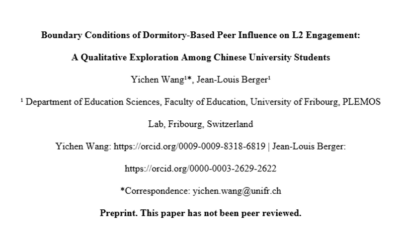 Preprints: Boundary Conditions of Dormitory-Based Peer Influence on L2 Engagement
